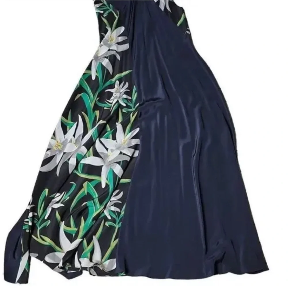 DVF Diane von Furstenberg Panelled Maxi Dress Harlow Black/Alexander Blue - Picture 3 of 5